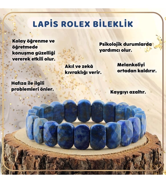 Hemios® Lapis Lazuli Erkek Üstün Zeka Bilekliği