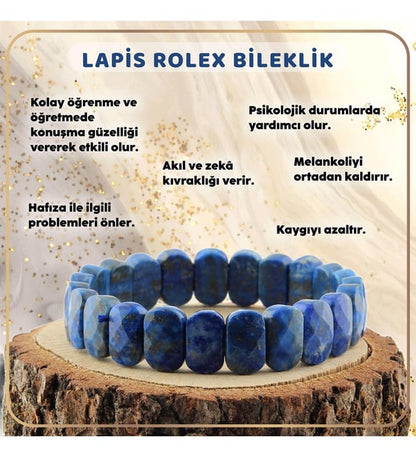 Hemios® Lapis Lazuli Erkek Üstün Zeka Bilekliği