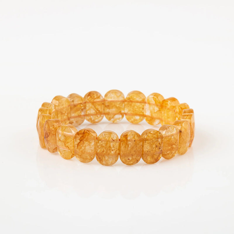 Hemios® Sitrin Doğal Erkek Para Ve Zenginlik Bilekliği